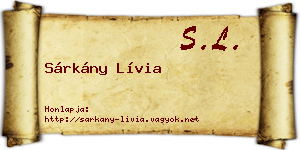 Sárkány Lívia névjegykártya
